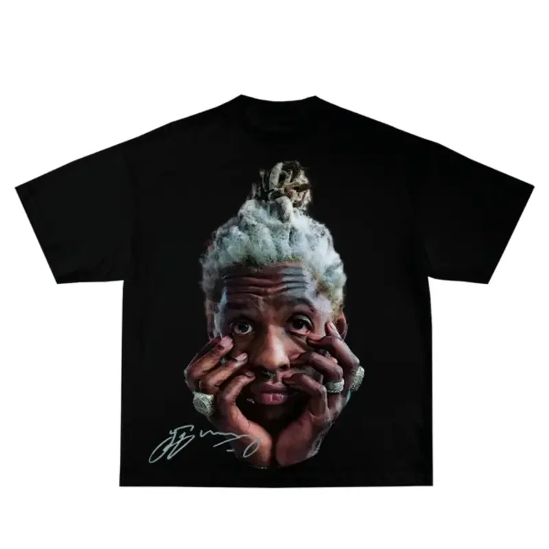 Thugger Inspired Vintage Graphic T-shirt Heavy Cotton Tee Basketball 90S Styled Shirt Hiphop Vibes Y2K Aesthetic Throwback Classic Big Face Celebrity Tee