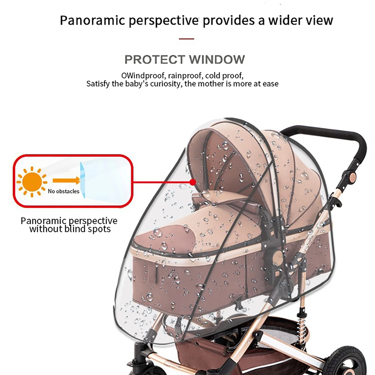 Stroller rain cover Stroller windshield Baby stroller umbrella rain cover stroller rain cover Raincoat