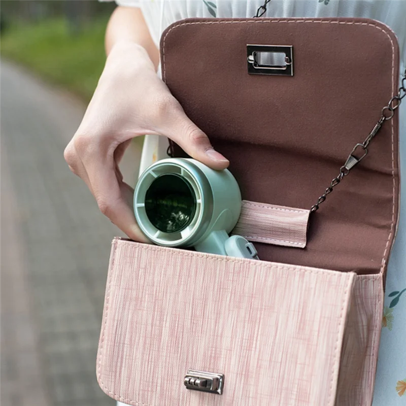 A94E-Ventilador USB portátil de alta velocidad, portátil o para colgar en el cuello, funciona con pilas, ideal para refrigeración en movimiento