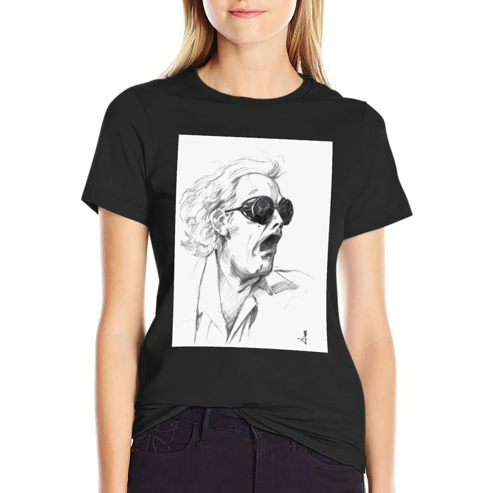 

Doc brown T-Shirt sports fans funnys shirts graphic tees plus size t shirts for Women loose fit