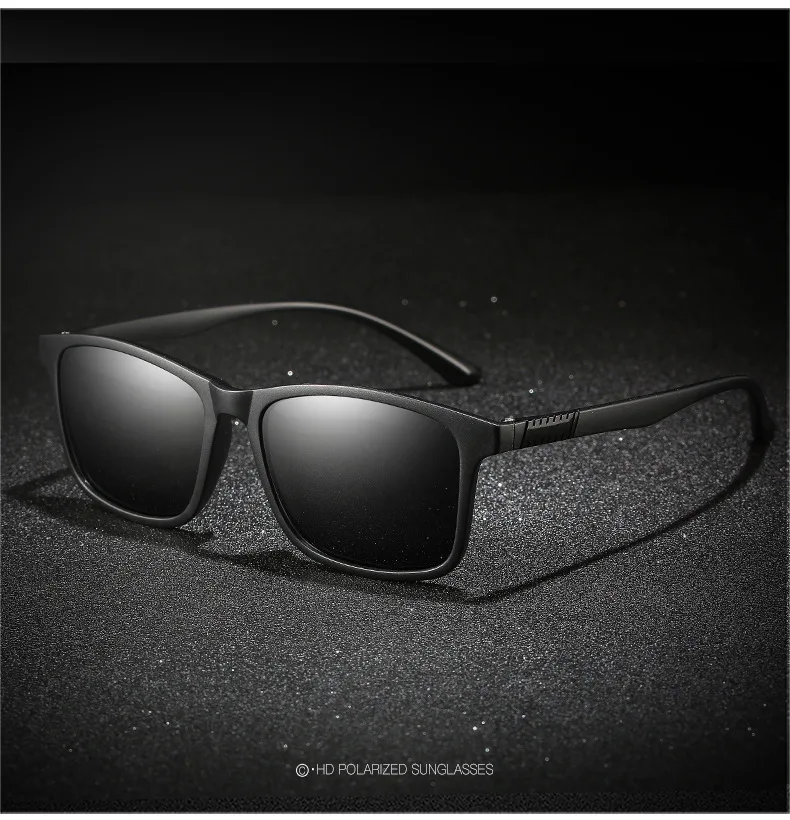 1PC Luxury Men Polarized Sunglasses Vintage Square Ultra Light TR90 Frame Driving Fishing Sun Glasses For Man UV400 Eyewear