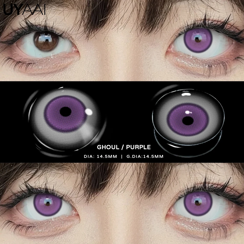 UYAAI Cosplay Witte Lenzen Halloween Kleur Contactlenzen Crazy White Eye Lenzen Anime Zwarte Make Up Lenzen Vampier Rode Lenzen