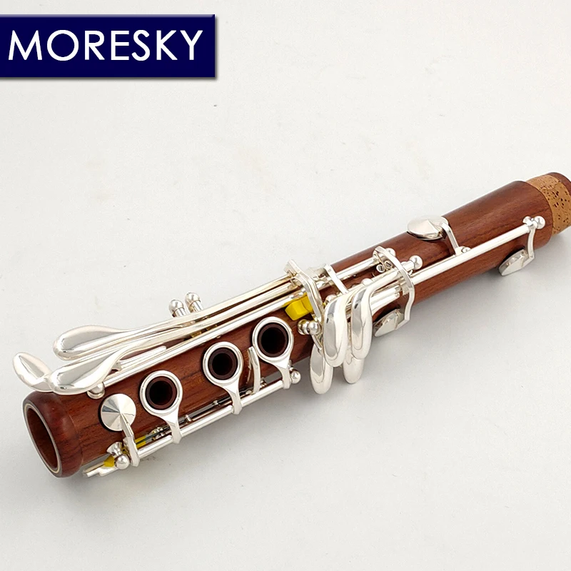 MORESKY czerwone drewno profesjonalne Klarnet palisander Bb Silver Plated17 klucze Mopane Sib Klarnet M13(OEM)