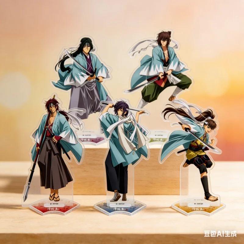 5PC Anime Hakuoki Character Acrylic Stand Ornament Hijikata Okita Saito Doll Anime Figure Accessories Model Cosplay Toy For Gift