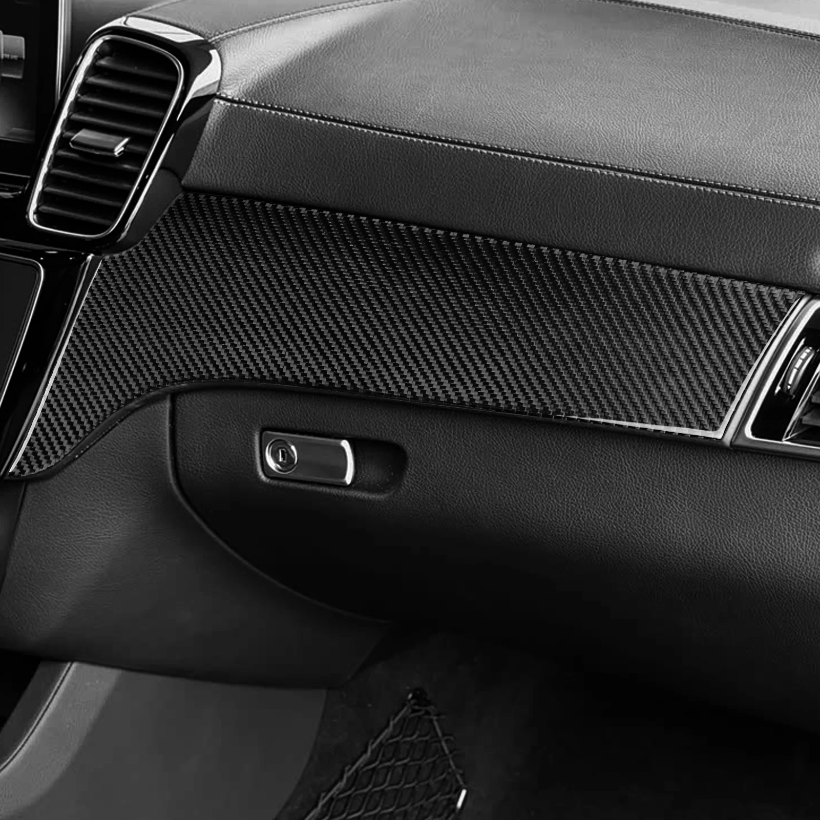 For Mercedes-Benz GLE W166 ML X164 GL Carbon Fiber Co-Pilot Instrument Panel Dashboard Cover Sticker Trim Interior Accessories view 4