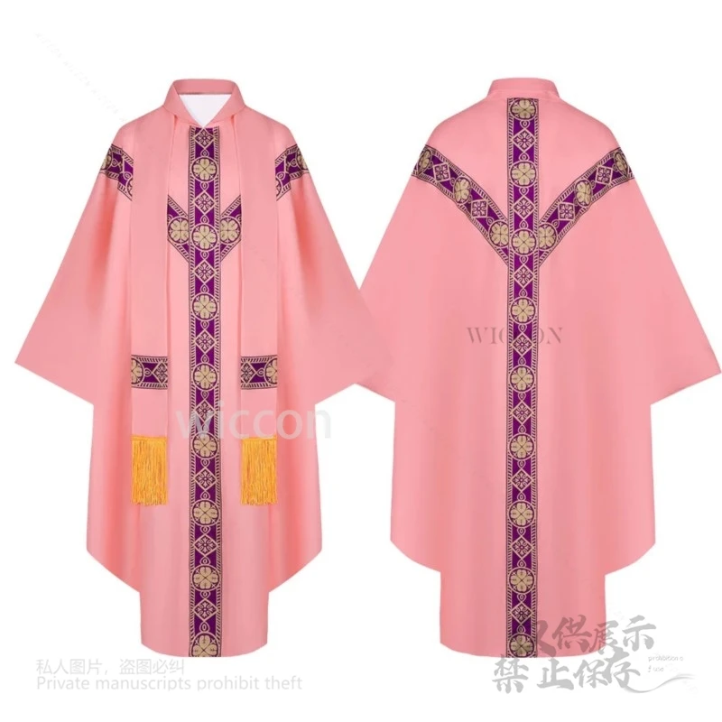 In Stock Catholic Priest Chasuble Church Mass Vestment Robe Chasuble Priest Vintage Baggy Robe Gown Cape Long Robe Men Women