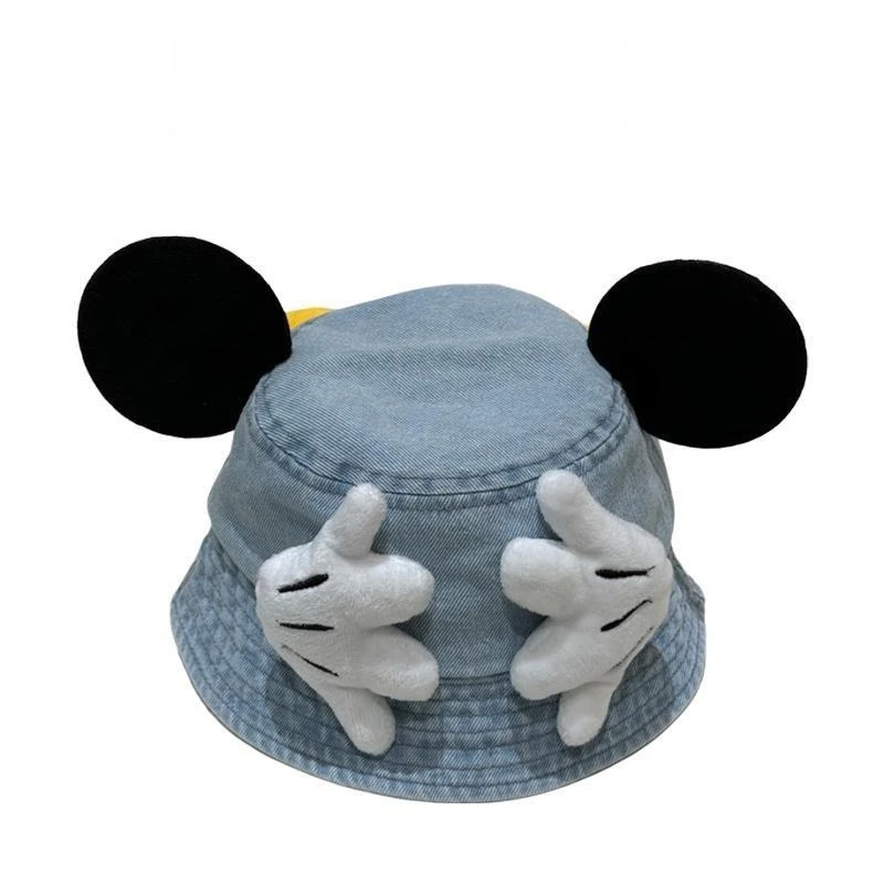 디즈니 미키 마우스 애니메이션 주변기기 만화 귀여운 입체 모양 야외 여행 고가치 큰 챙 버킷 모자