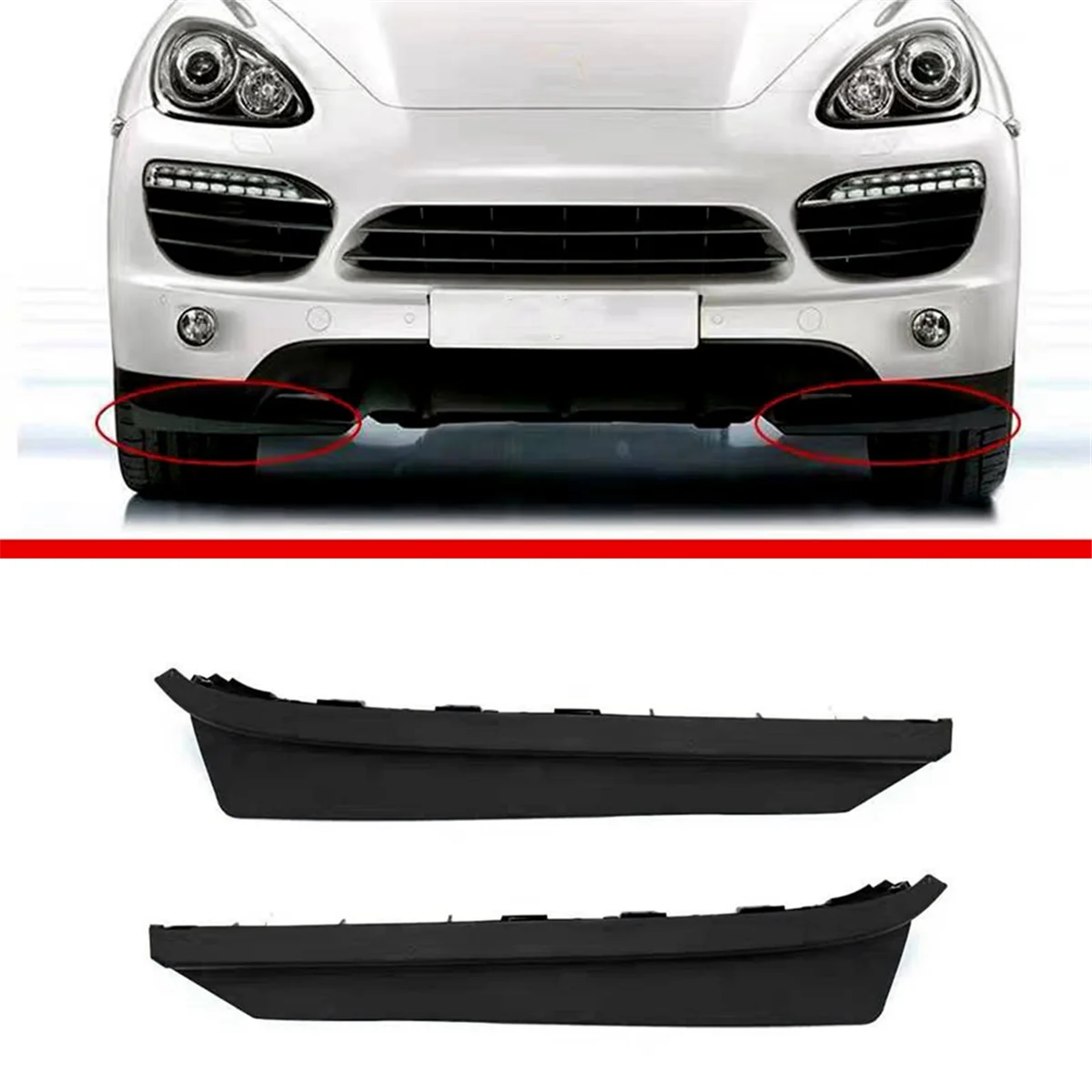 Car Spoiler Left & Right Satin Black for PORSCHE Cayenne 92A 2011-2017 95850588811 95850588701