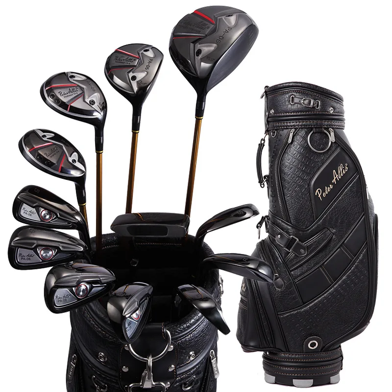 Men's High End Black Golden Color Carbon Shaft Iron Complete Full Set Golf Club Set