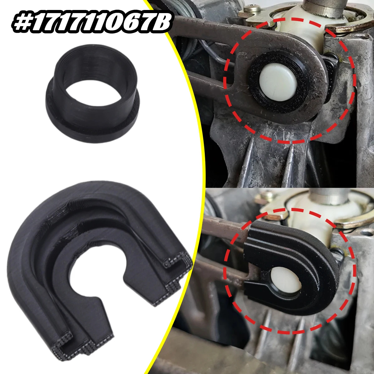 2pc Upgrade Hard Plastic Gearbox Shift Lever Bushing for Ford Galaxy TDI 2000-2006 First Gear Head  MT Gearbox Pivot Repair Kits