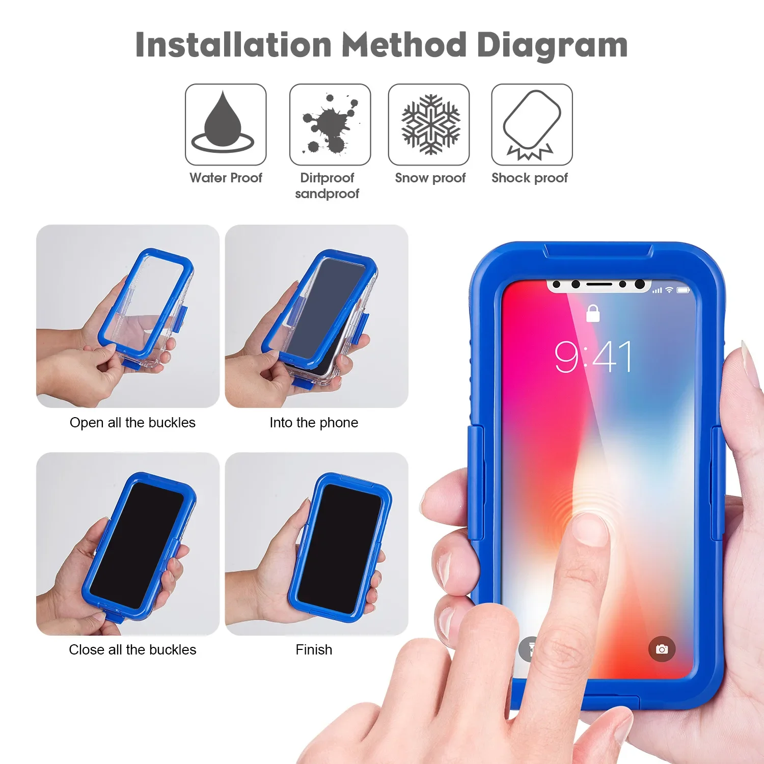 For OPPO A15 A18 Reno6 Pro Plus 5G A54 A74 A94 A95 A53S F19 F17 A5 A9 2020 Waterproof Case Underwater Diving Bag Snowproof Cover