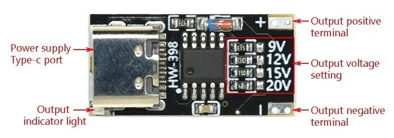 USB-C pd Trigger Board Modul pd/qc Lockvogel Board Schnell ladung USB Typ C bis 9V 12V 15V 20V Hochgeschwindigkeits-Ladegerät Strom versorgung – Detail 1