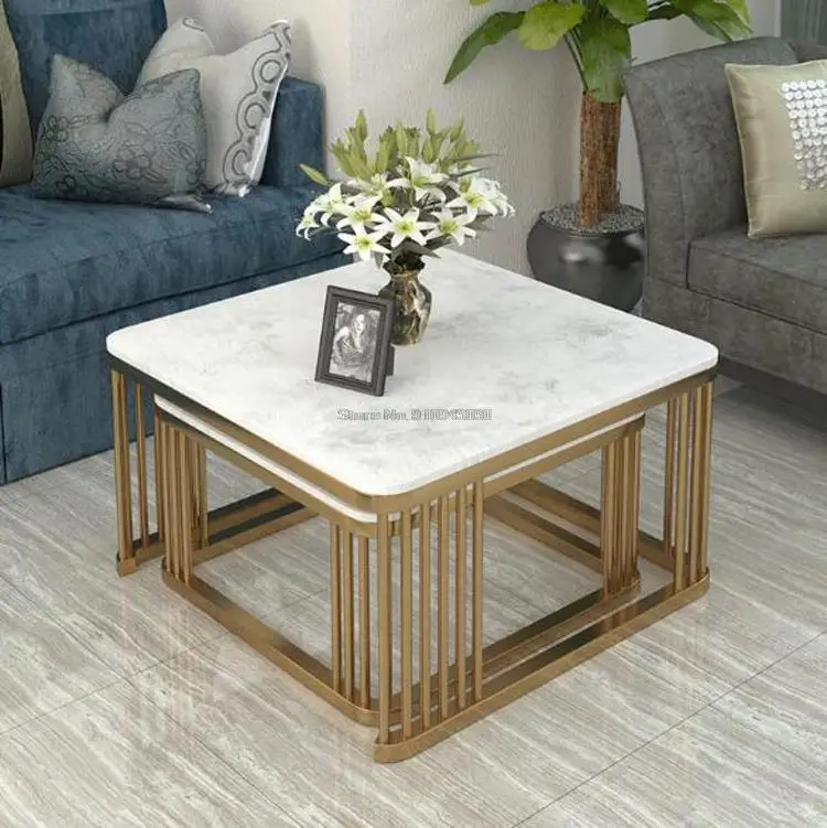 

Marble Combination Side Table Furniture Living Room end Coffee Table Modern Sofa Center Table Square Table