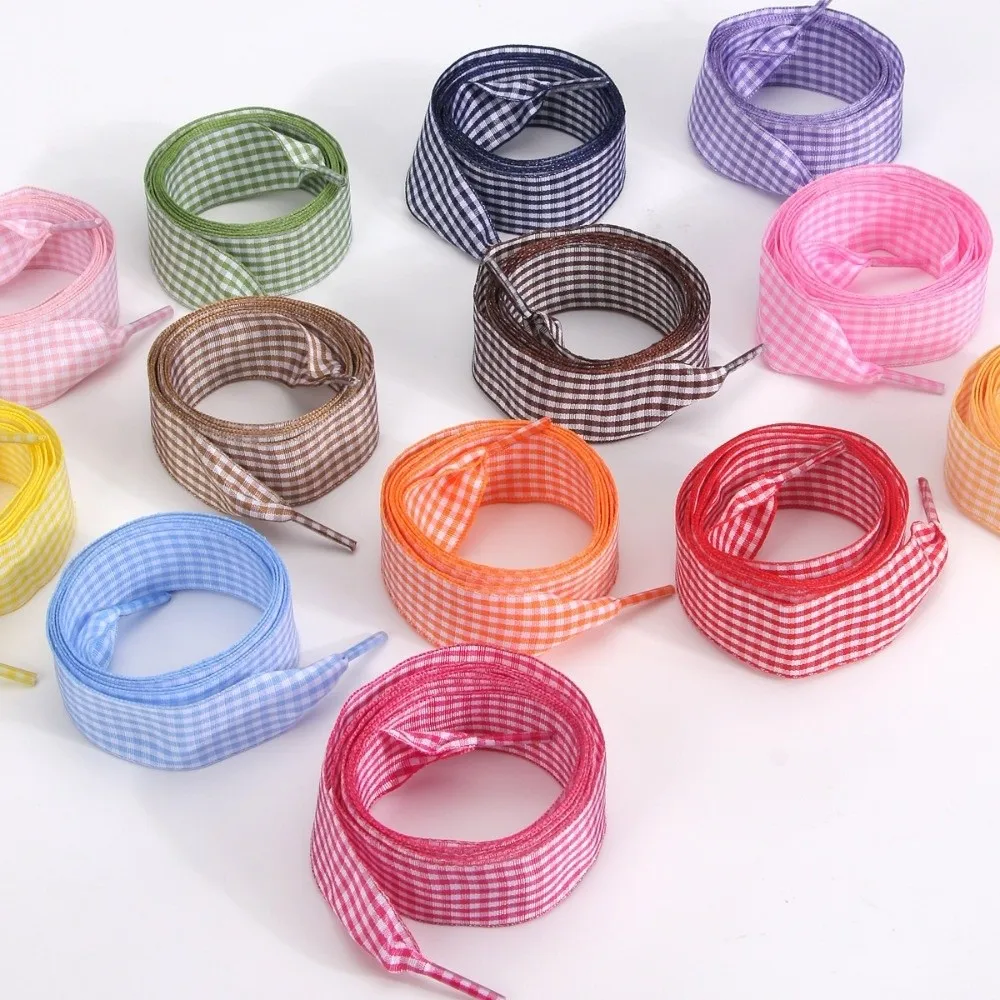 1Pair Fashion 120CM Sneakers Shoe laces Colorful Scottish Plaid Sports Shoelace Replacement Shoe Rope Shoe Accessories
