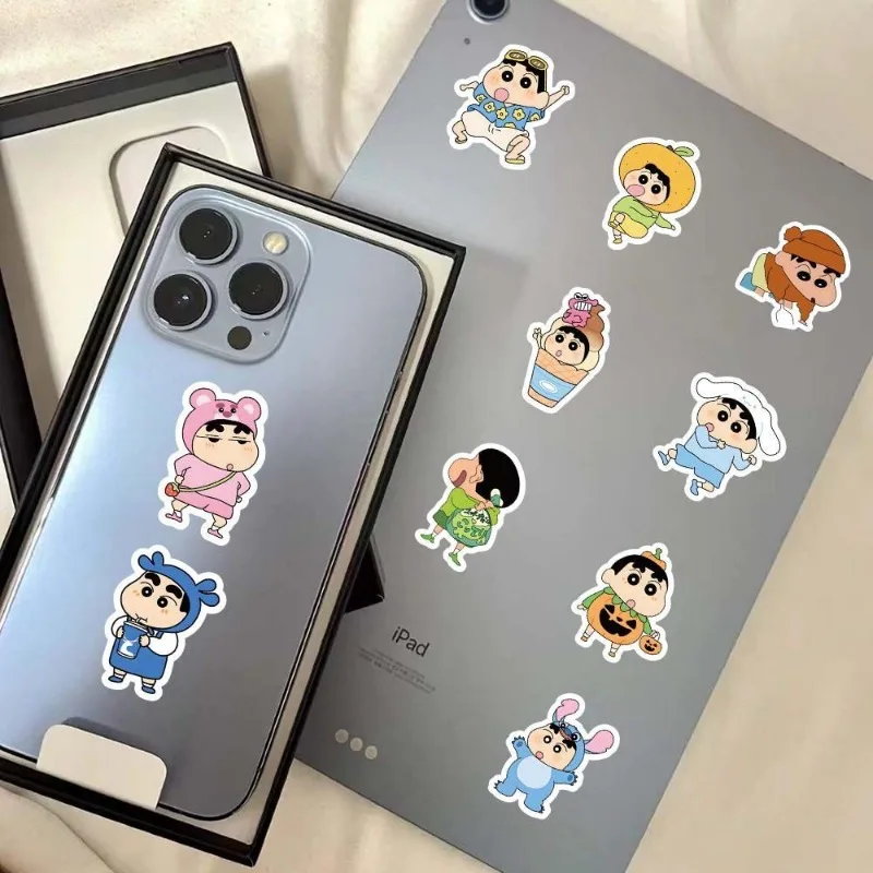 Crayon Shin-chan dessin animé mignon Animation étui de téléphone portable, tasse pour ordinateur portable, bagages, jouets autocollants, vente en gros, 200 pièces