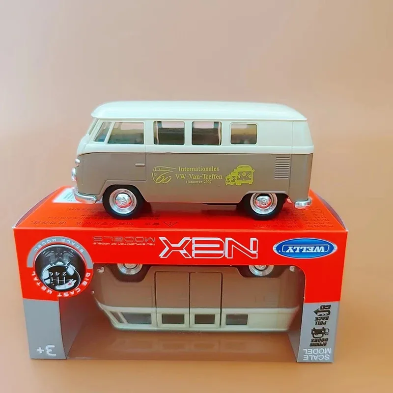 원래 상자 T1 버스 트럭 자동차 합금 풀백 자동차 모델 소년 컬렉션 선물 정적 디스플레이