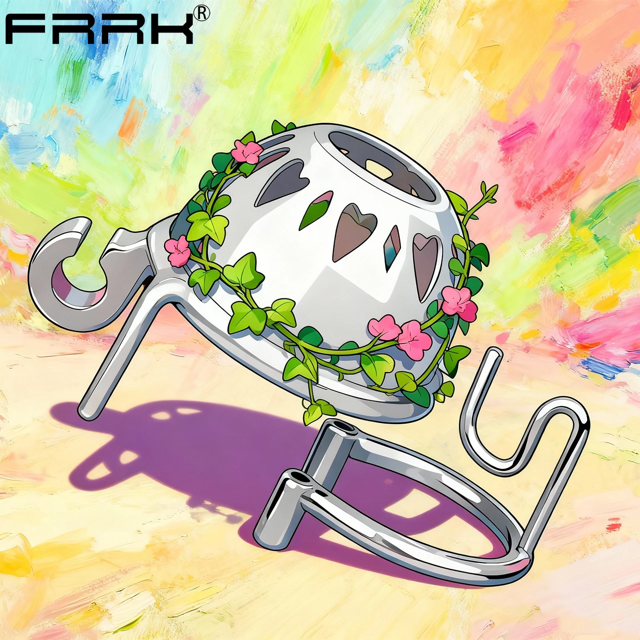 FRRK الفولاذ المقاوم للصدأ PA ثقب قفل ذكر العفة قفص القضيب مجرى البول BDSM Sexi Shoop للرجل ظهور #1