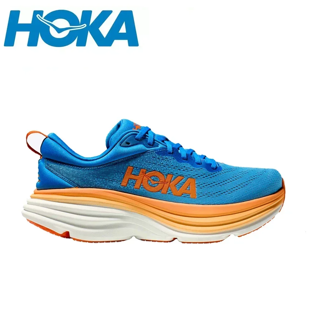 ใหม่ Hoka One One One Bondi 8 รองเท้าวิ่งรองเท้า Breathable Anti-SLIP CUSHIONING บุรุษสตรีรองเท้าผ้าใบกลางแจ้งแบบสบายๆ