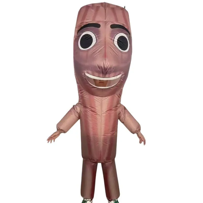 Tung Tung Sahur Adult Inflatable Costume cosplay dress Up Cartoon wooden Stick Man inflatable Suit Halloween Carnival and Party