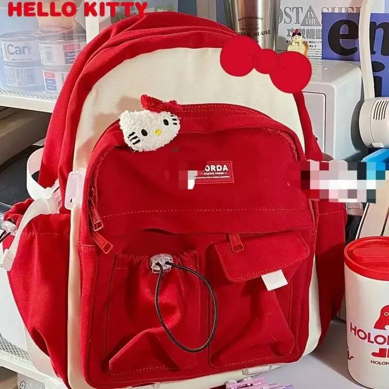 Sanrioed Hello Kitty Backpack For School Students Large-capacity Cute Backpack Campus Schoolbag Girl Hallowe Chrismas Gift