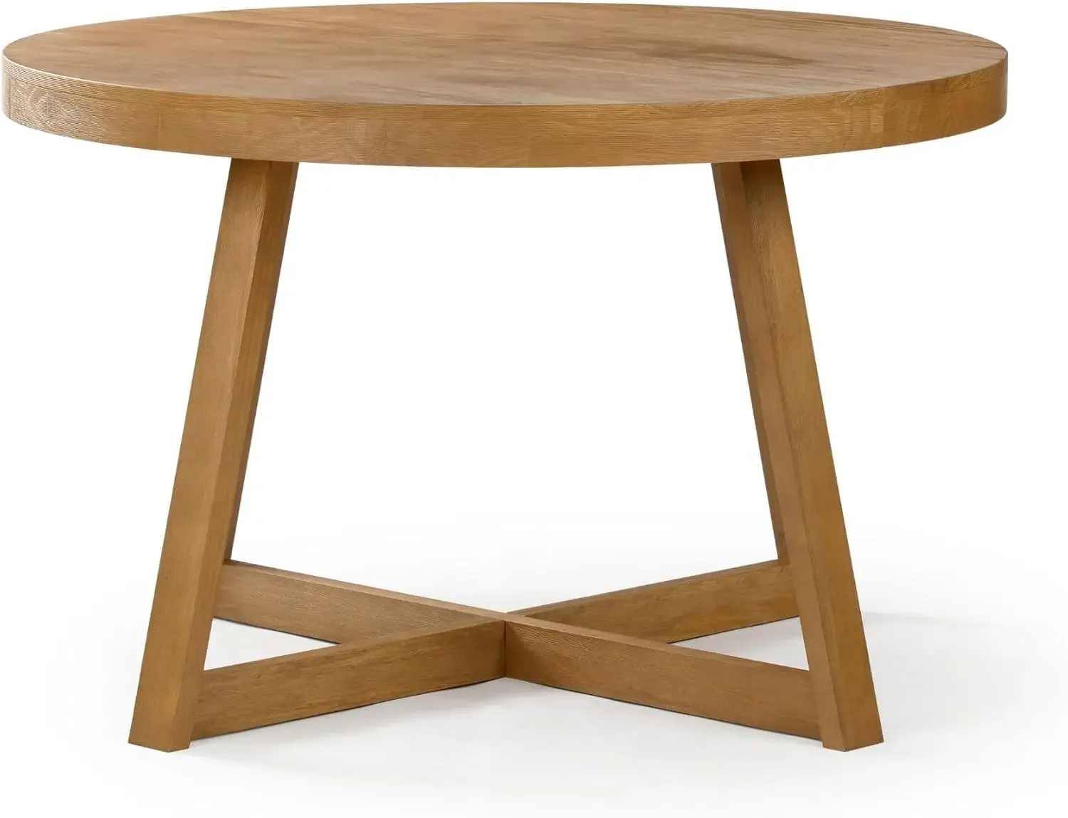 Ronde eettafel | 47-inch massief houten keukentafel | Boerderij ronde tafel voor 4 personen |   Kleine dinettetafel |   Pecannoten draadborstel