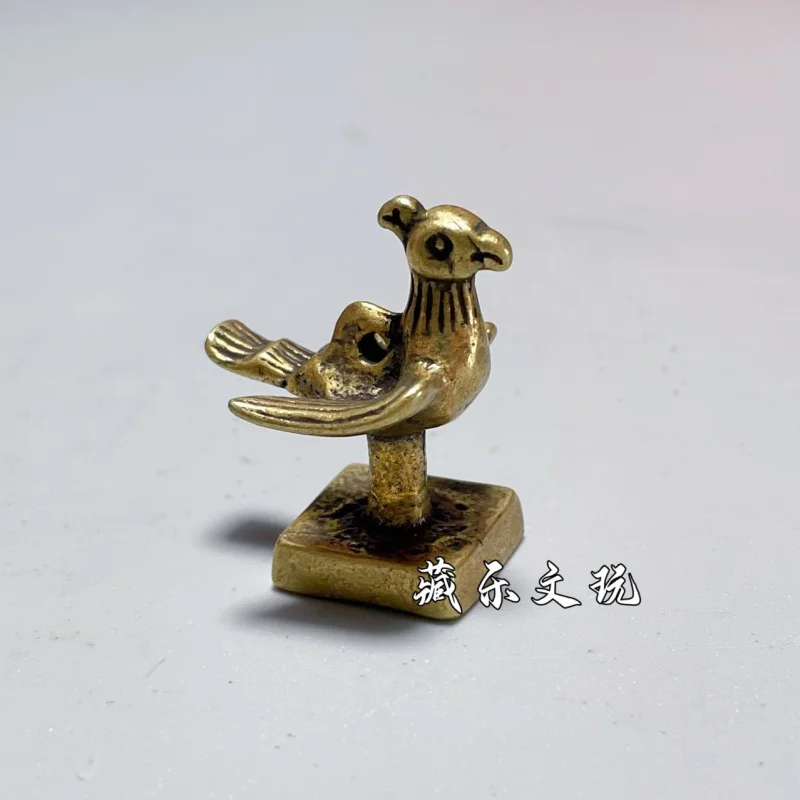 Wholesale Pure , Antique-Style Small Brass Vermilion Bird Copper , Name Seals, Jade Seal Blanks, Mini C