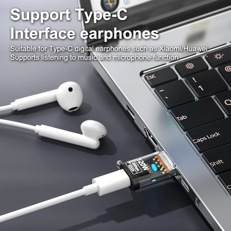 120W USB to Type C OTG Adapter USB A Male to Type C Female Cable Converter for Macbook iPhone iPad Huawei MatePad Xiaomi Laptops