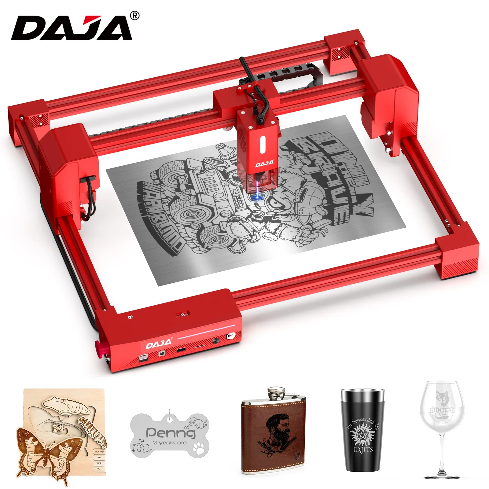 DAJA A6  Engraver CNC Business Portable Fast Engraving Stainless Steel Wood Paper Glass Painted Metal Cut  Acrylic