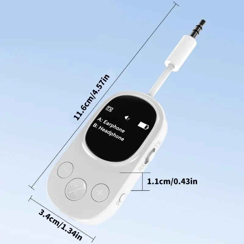 Wireless Bluetooth-compatible 5.3 Adapter Transmitter with Double Connection Capability for TV Car Home Auditory Systems 24BB