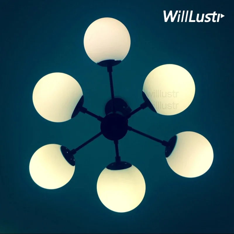 

Milk White Glass Shade Pendant Lamp Living Dining Room Restaurant Hotel Office Ceiling Chandelier Suspension Hanging Lighting