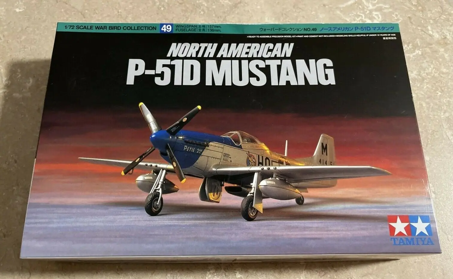 

Tamiya 60749 1/72 Scale Model Aircraft Kit WWII North American P-51D Mustang