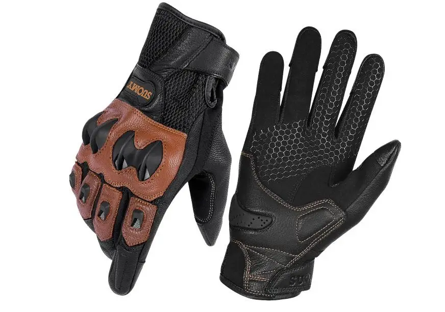 SUOMY Men's Gloves Moto Guantes Motorcycle Riding Summer Accessories Glove Motorbike Motorcyclist Black Brown Luvas Mens