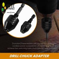 AEE6-2Pcs Hex Shank Keyless Drill Chuck, Screwdriver Converter Drill Adapter Quick Change Drill Bits Tool(0.6-8Mm, 0.3-3.6Mm)
