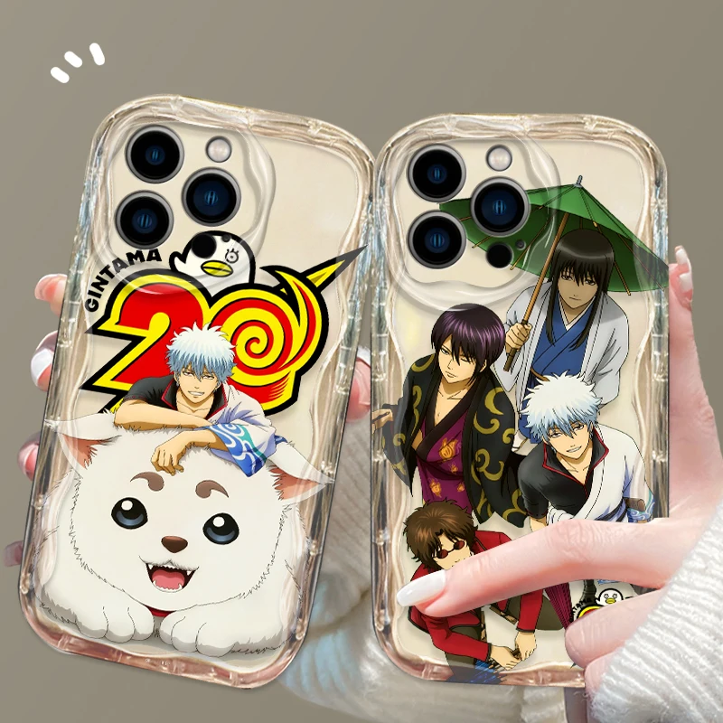 Anime Gintama Sakata Gintoki Cover For Apple iPhone 15 14 13 12 11 Pro X XR XS Max Plus 8 7 Plus SE Wave Oil Phone Case image 3