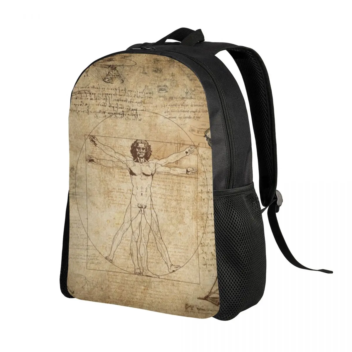 Vitruvian Man Laptop Backpack Men Women Fashion Bookbag for School College Students Leonardo Da Vinci Art Bags