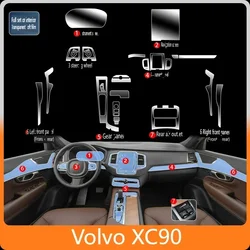 Tpu Transparent Film for Volvo 2022-2024 XC90 Car Interior Sticker Center Console Dashboard Screen Protection Film Accessories
