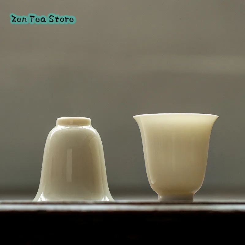 Imitation Song Apricot White Sample Tea Cup Thin Embryo Smell Cup Kung Fu Tea Set Handmade Tea Cup Home Master Cup