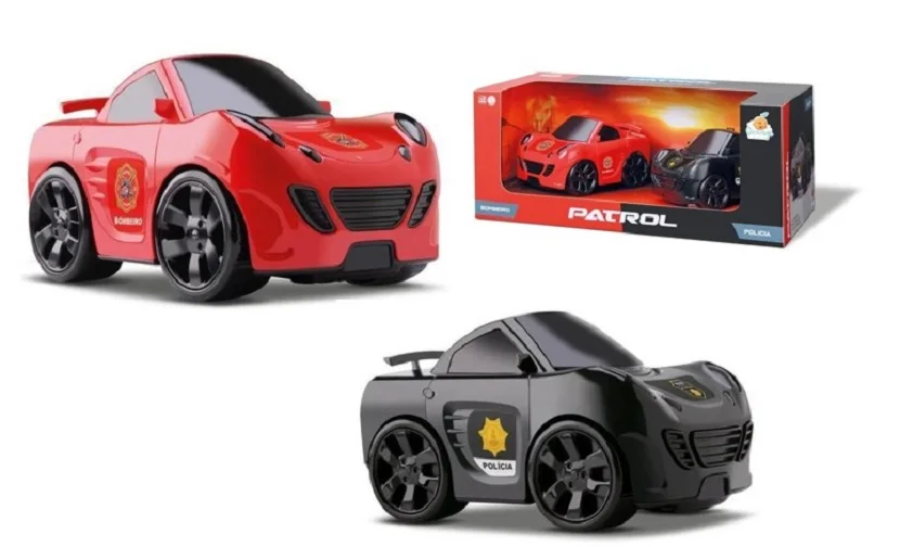kit-de-carrinho-de-policia-e-bombeiro-patrol-brinquedo-de-carros-retrocedentes-orange-toys-para-criancas