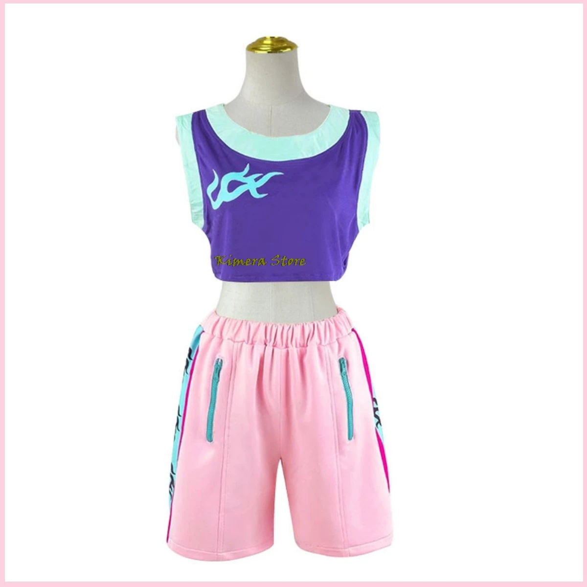 Anime Game Paradox Live BAE Anne Faulkner Cosplay Costume pour Femme, Perruque, Hip Hop, Manteau Sportif Rose, Sexy Kawaii Party, Trempé