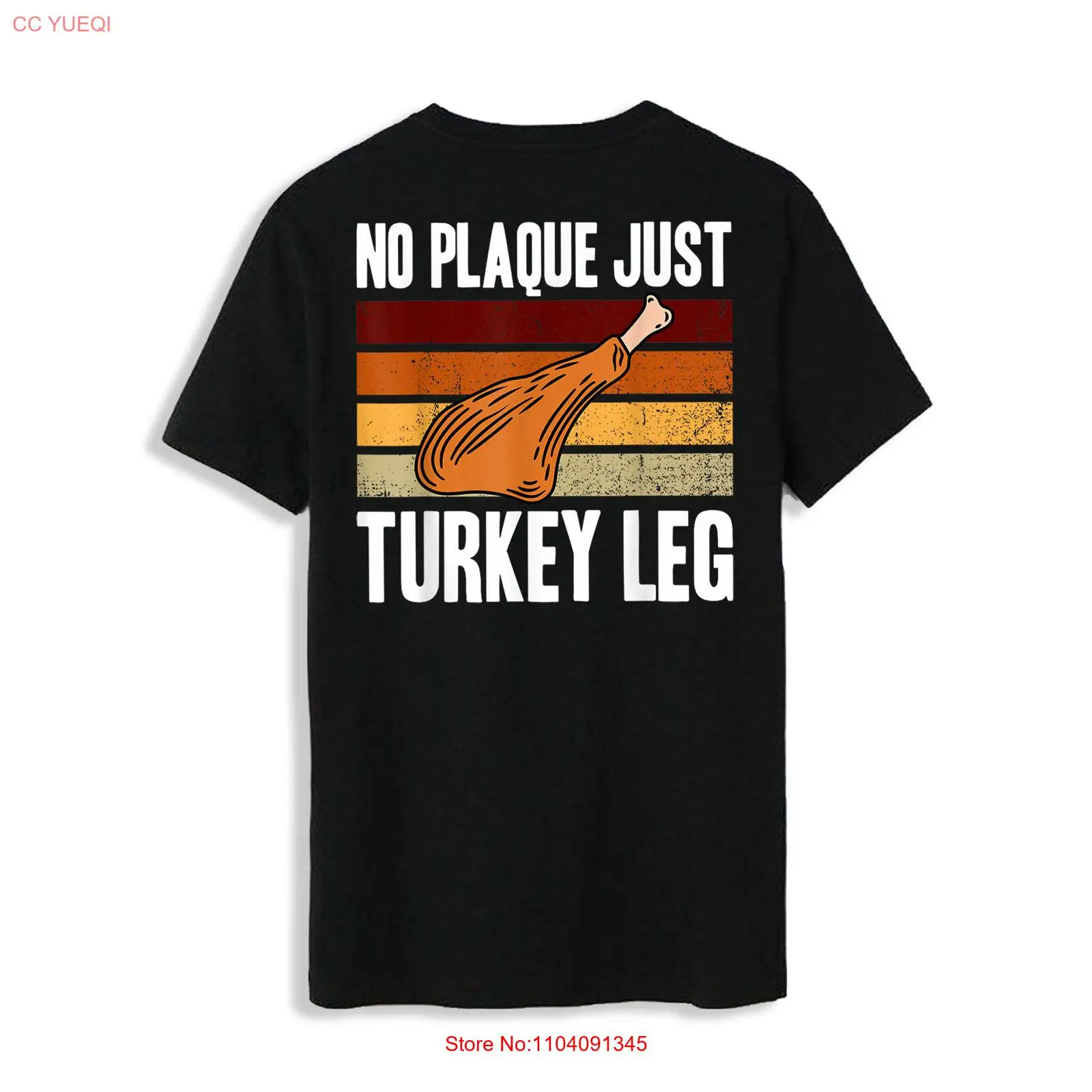 No Plaque Just Turkey Leg Ren Faire Funny Retro Thanksgiving T-Shirt