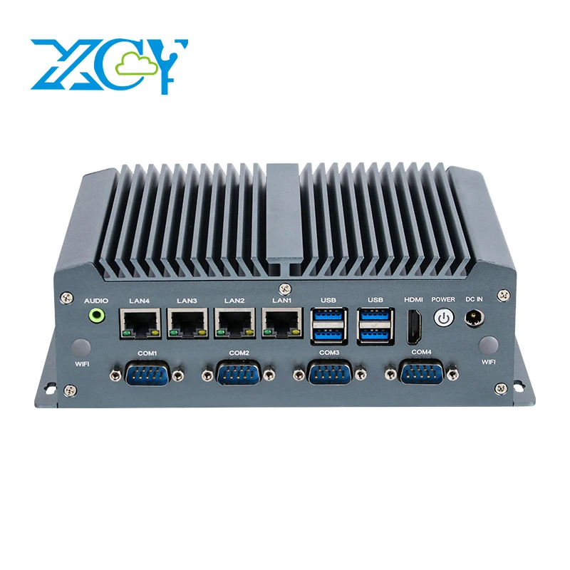 Mini PC industriale senza ventola i7 10510U 4x Ethernet POE 6x COM 16x GPIO 8x USB LVDS WiFi 4G LTE Windows Linux DC9V-36V