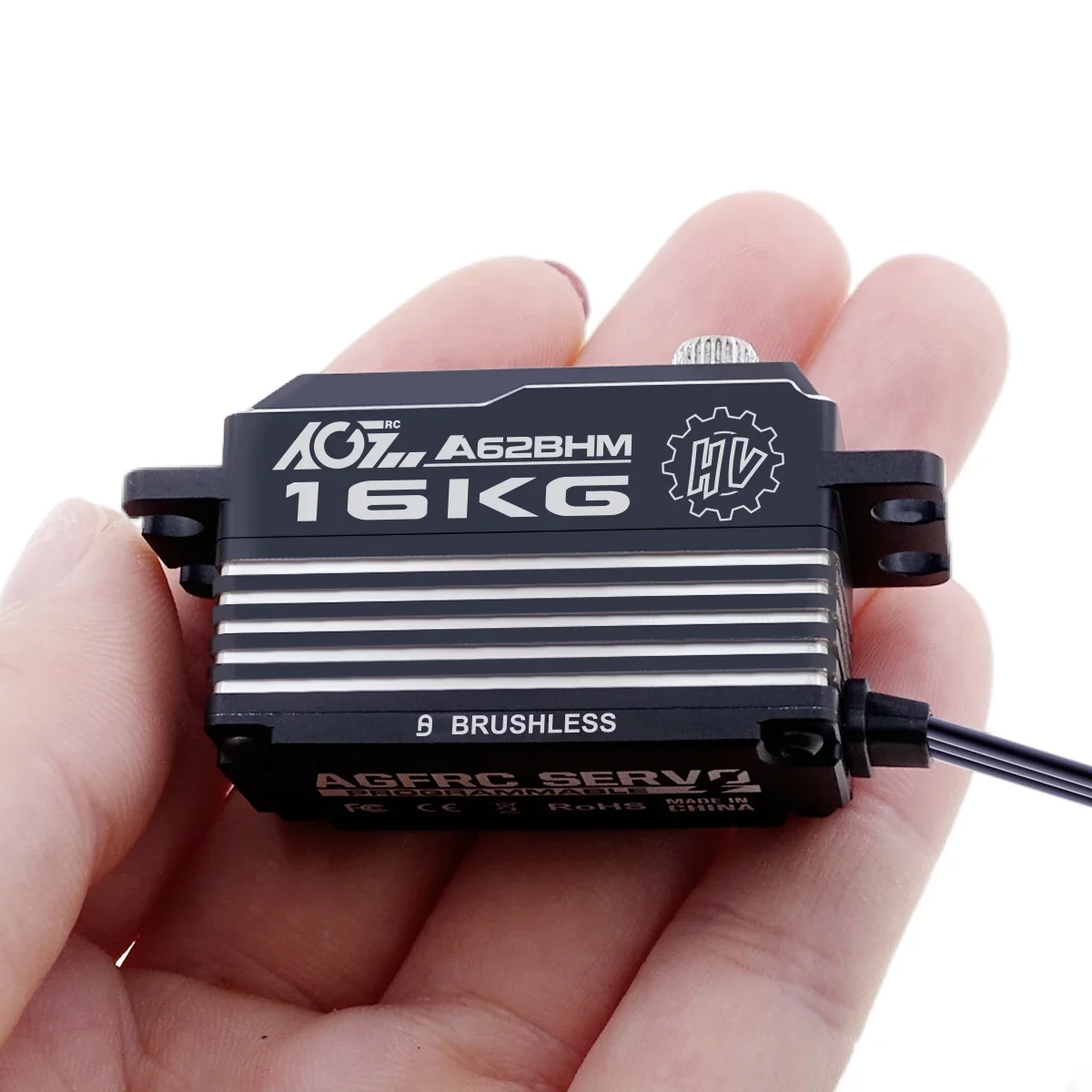 AGFRC Low Profile Brushless Servo A62BHM A62BHS Super Speed 16KG Programmable Steering Servo for 1/12 1/10 RC Car Robot Boat