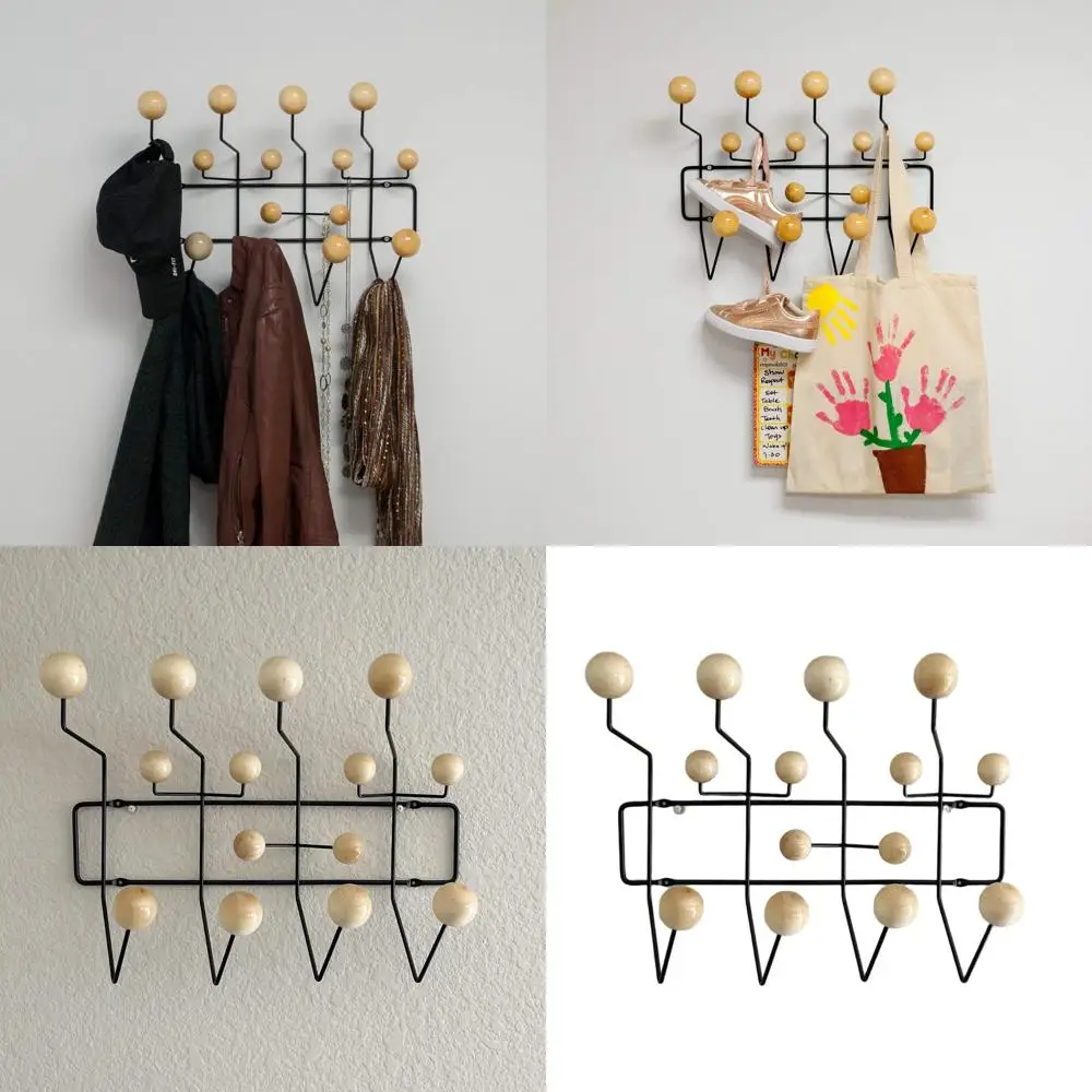 

Напольная вешалка для одежды из натурального черного дерева в форме шара