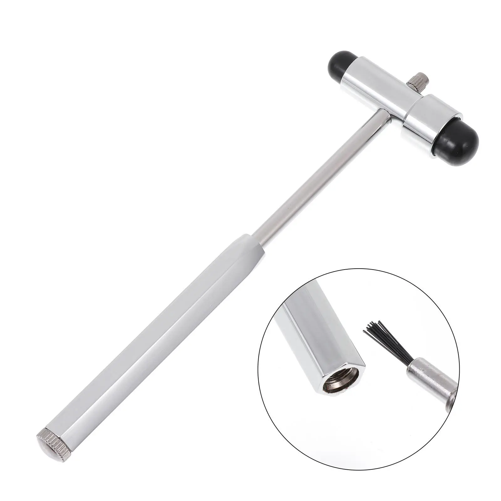 1Pcs Neurological Hammer Dual Mallets Silicone Heads Zinc Alloy Multi-Function Reflex -in Pointed Tip Retractable