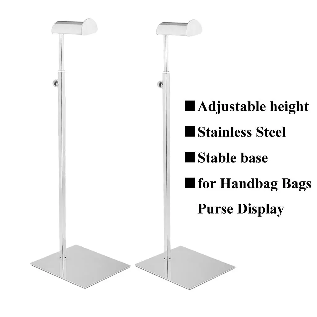 Pack of 2 Polished Counter Handbag Bag Purse Display Stand- Single Hanging Hook, Elegant Mirror Surface Finish