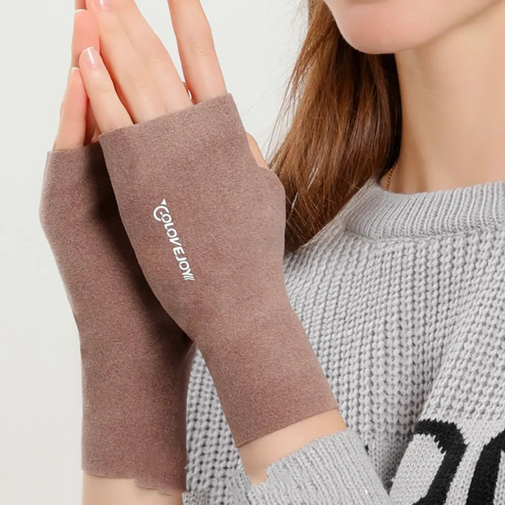 

Fashion Elastic Solid Color Cloth Winterr Outdoor Half-finger Warm Gloves Fingerless Gloves Women Mittens