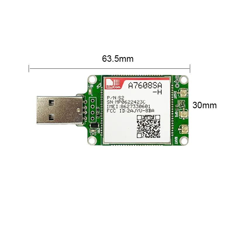 SIMcom USB دونغل A7608SA-H 30*30 مللي متر LTE CAT4 وحدة suporrt GNSS + بيانات + صوت مجموعة القطع الاختيارية لأستراليا/أمريكا الجنوبية