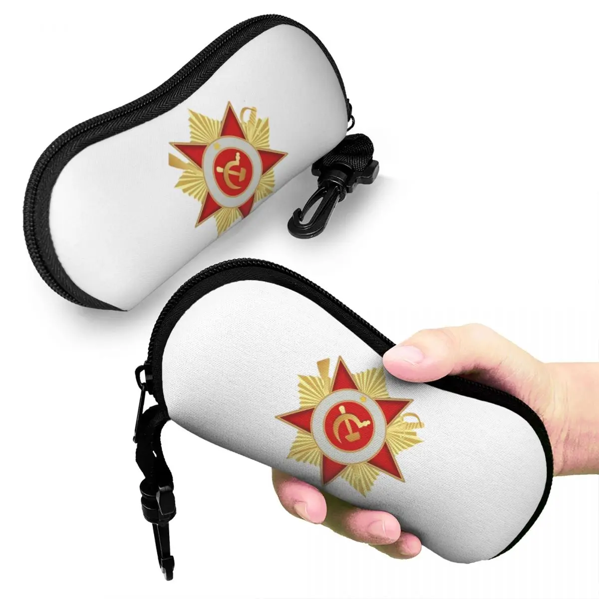 

CCCP Star Soviet Union USSR Shell Glasses Case Protector Sunglasses Box Women Men Soft Eyeglass Bag Pouch