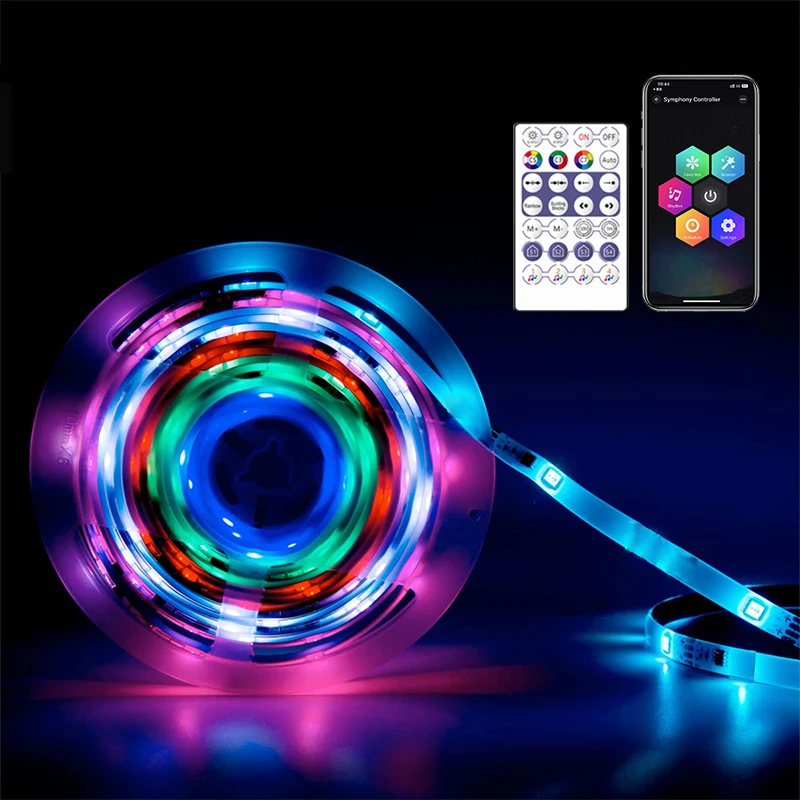 Dreamcolor LED Lights for Bedroom, Music Sync RGBIC LED Strip Lights App Control Color Changing Strip Lighting Home Decor