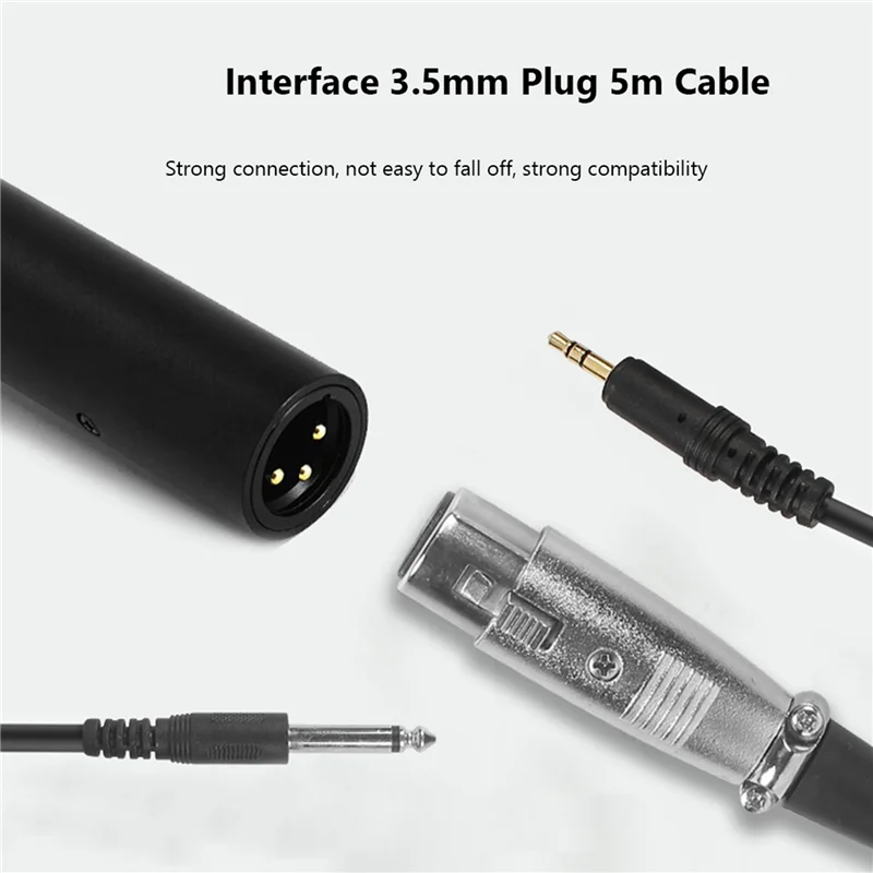 FFYY-2X micrófono condensador profesional grabación de entrevistas Vlog micrófono en vivo para Canon/Nikon/Sony/DSLR 280X22mm